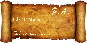 Pál Ahmed névjegykártya