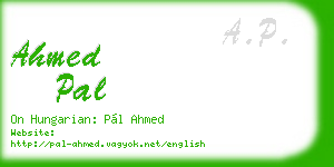 ahmed pal business card